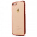 Wholesale iPhone 7 Crystal Clear Electroplate Hybrid Case (Rose Gold)